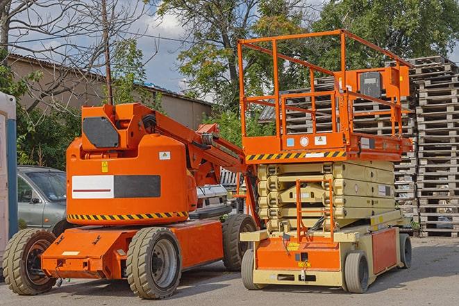 forklifts moving inventory in a warehouse in Edinburg